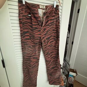 We The Free Striped Pants in Black and Brown